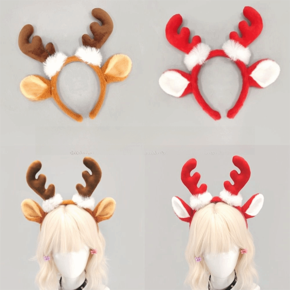 Reindeer Antlers Headband - Realistische hertenhoofdband, schattig, zacht materiaal, rendierhoofdband,