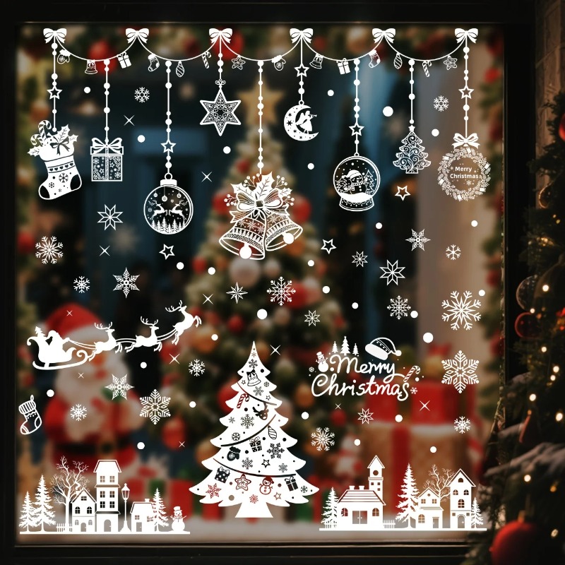 196 stuks/9 vellen kerststatis - Snowflake Window Decal recensie en prijs