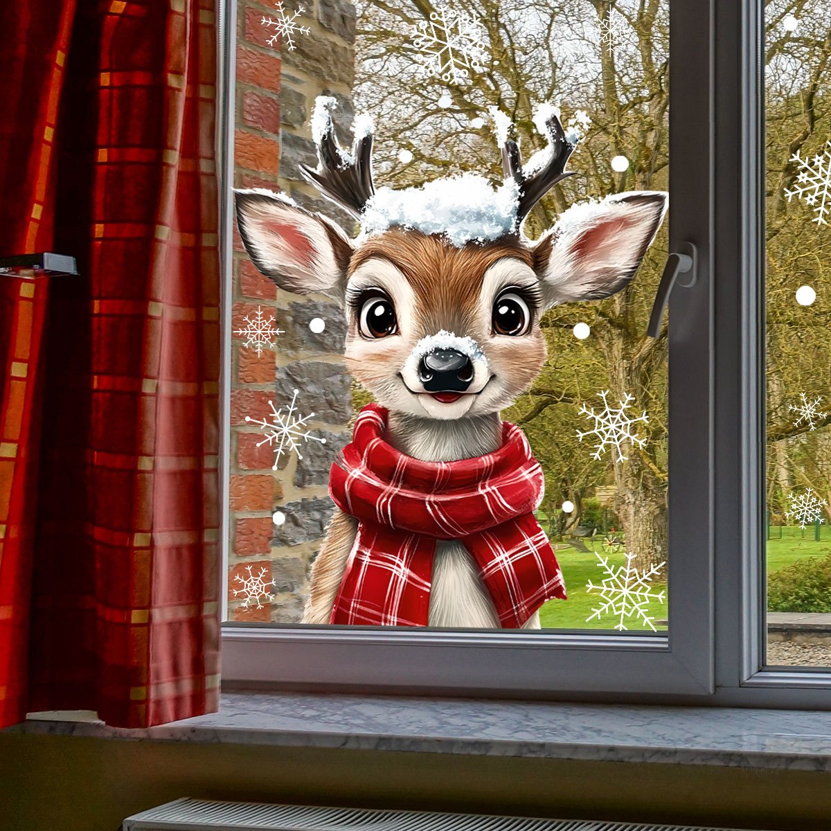1pc Kerst Sjaal Sneeuwvlok Ren - Snowflake Window Decal recensie en prijs