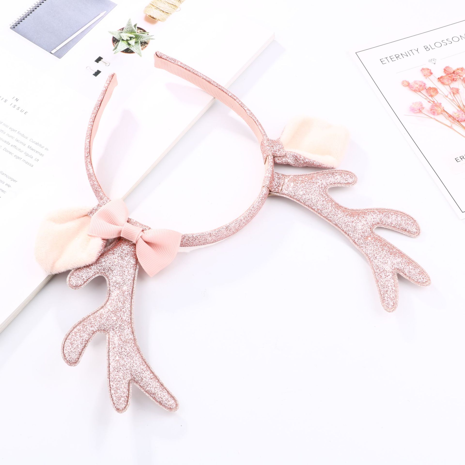 Schattige roze glitter rendier - Reindeer Antlers Headband recensie en prijs